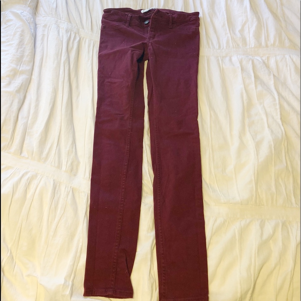 Maroon skinny jeans Abercrombie size 00